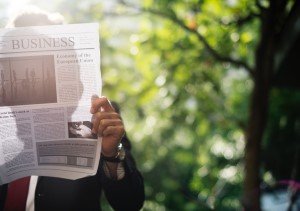 reading newspaper